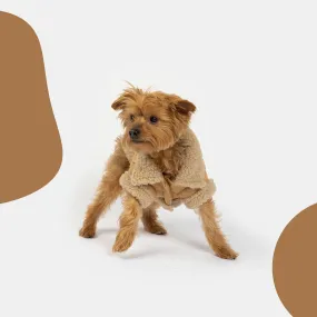 👜 Millie Dog Jacket – Vegan Suede with Sherpa Trim & Poop Bag Dispenser