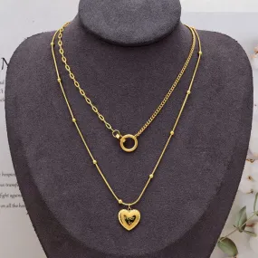 🌟 Women's Titanium Double-Ring Love Necklace - Your Statement Piece 🌟