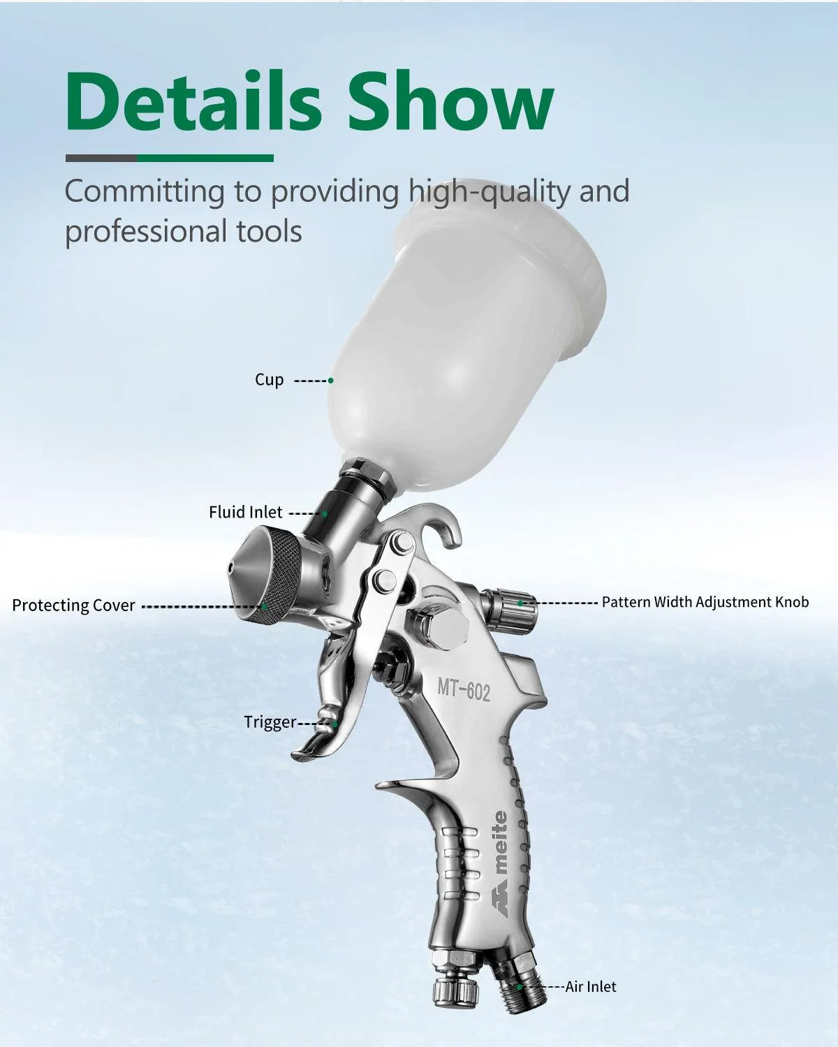 30 PSI Gravity Feeding Mini Spray Gun (0.8 mm & 1.0 mm)