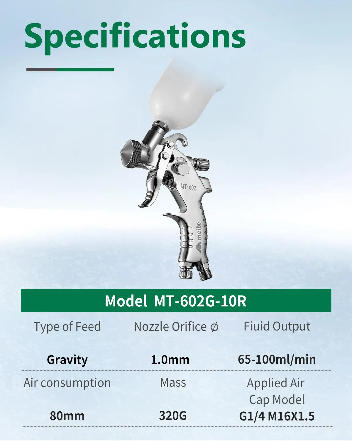 30 PSI Gravity Feeding Mini Spray Gun (0.8 mm & 1.0 mm)