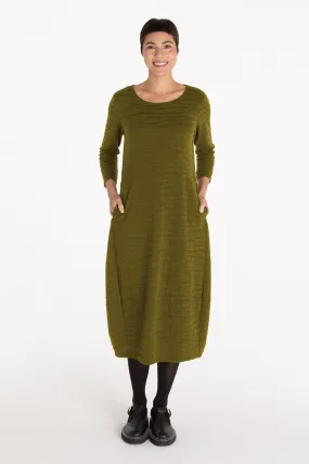 3/4 Sleeve Textured Dress Butternut