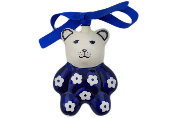 3" Teddy Bear Ornament - Simple Daisy