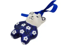 3" Teddy Bear Ornament - Simple Daisy