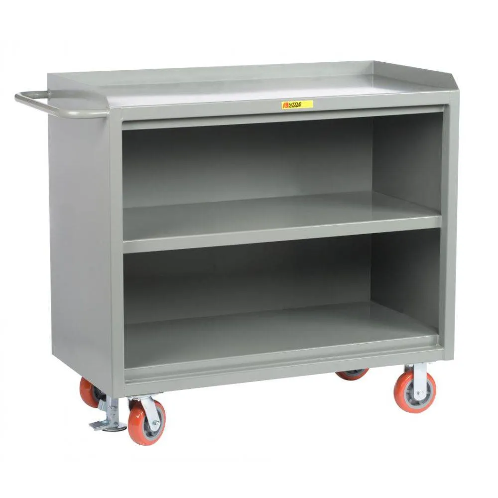 48" Wide Mobile Bench Cabinet w/ 3 Shelves (Solid Steel Top)