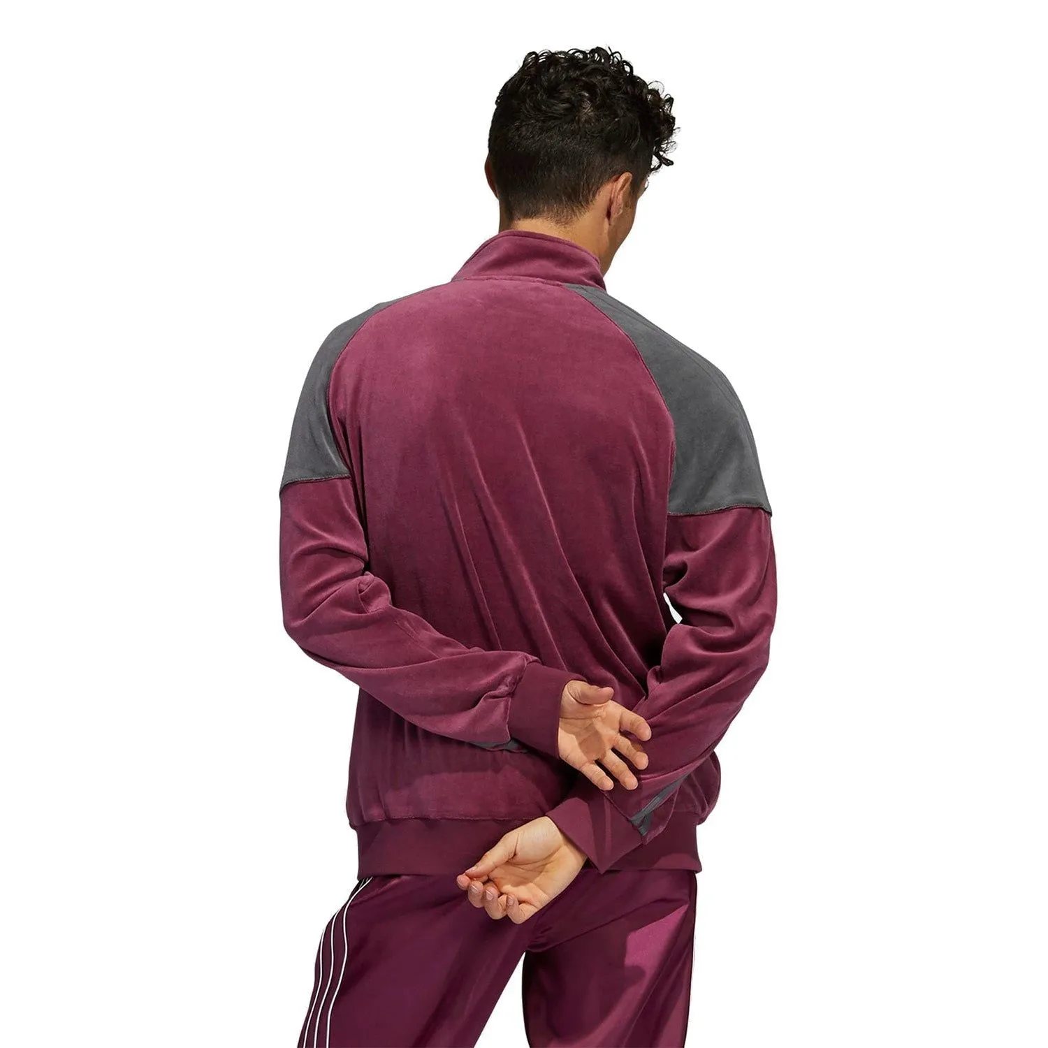 adidas Originals SPRT Firebird Velour Track Top - Burgundy