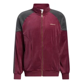 adidas Originals SPRT Firebird Velour Track Top - Burgundy