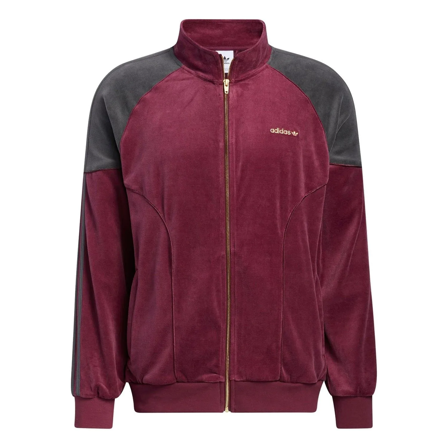 adidas Originals SPRT Firebird Velour Track Top - Burgundy