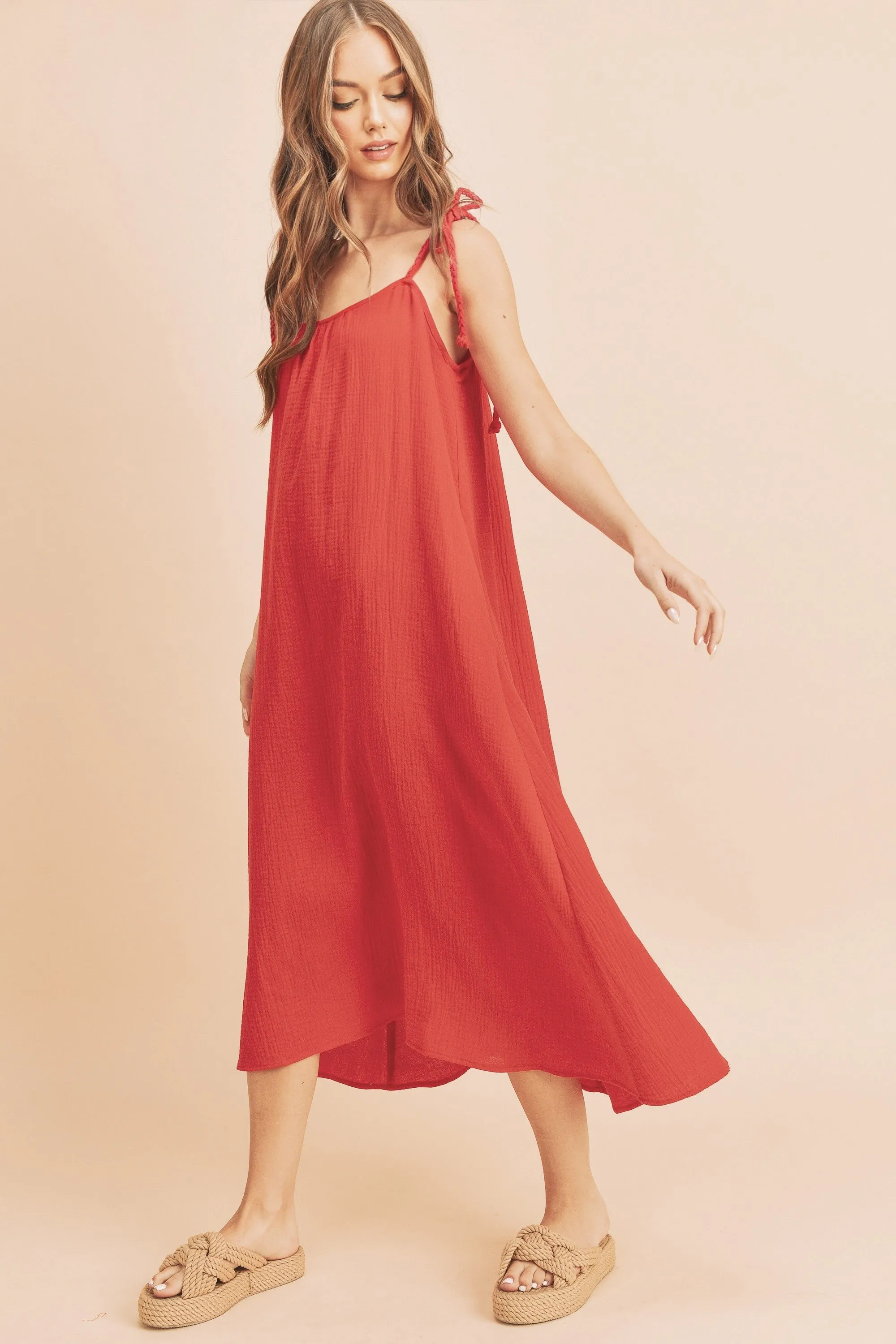 Aemi Co Midi Cami Dress with Pockets