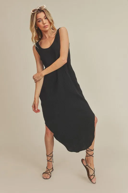 Aemi   Co Round Neck Midi Tank Dress with Pockets