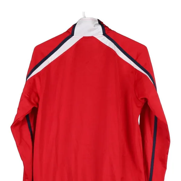 Age 13-14 Asics Track Jacket - Large Red Polyester