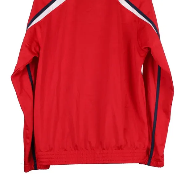 Age 13-14 Asics Track Jacket - Large Red Polyester