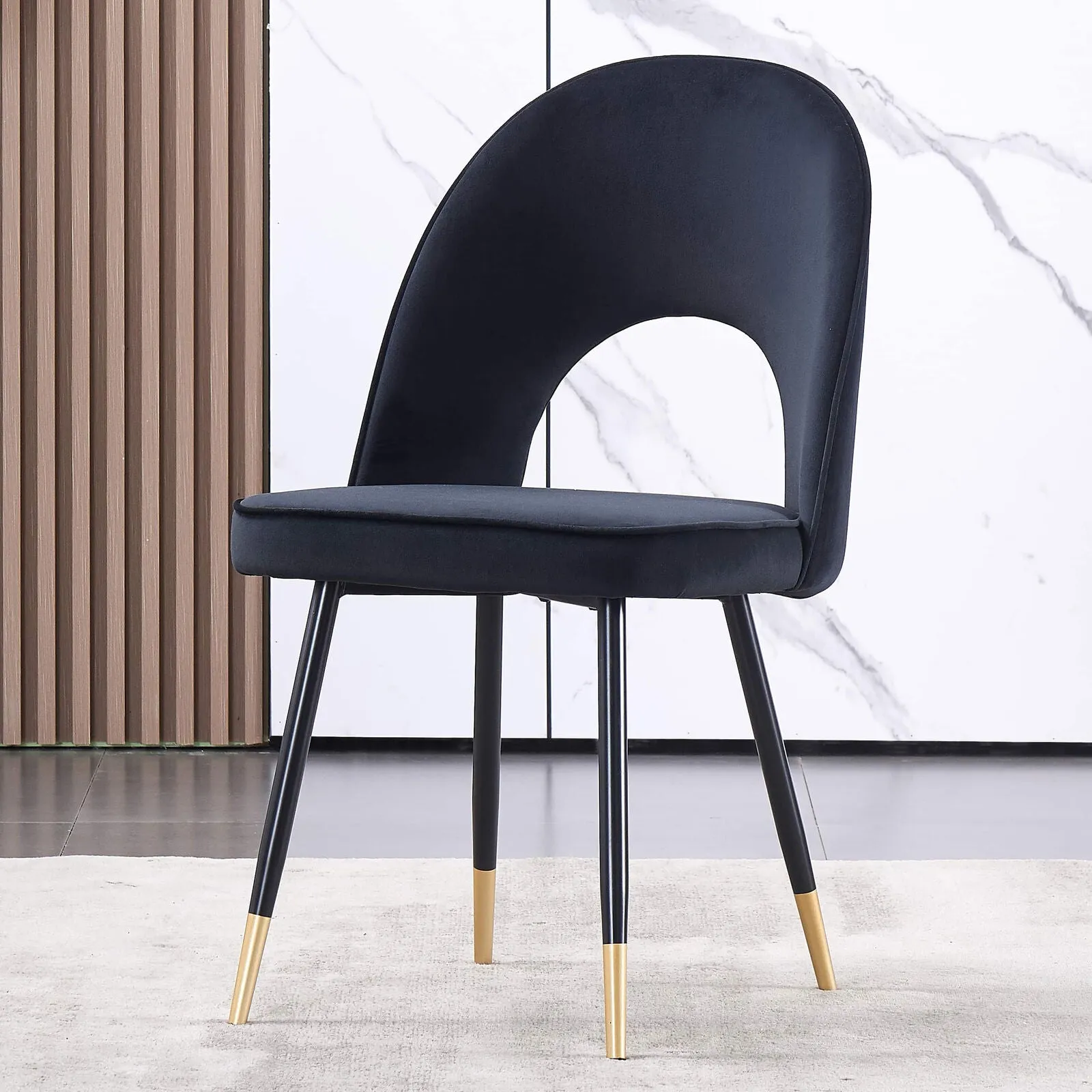 Ainpecca Dining Chairs Set of 2/4 Velvet Fabric Padded Seat Soft Thick Cushion 023MC