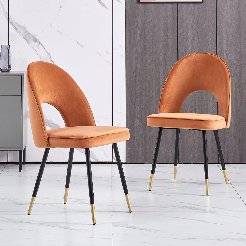 Ainpecca Dining Chairs Set of 2/4 Velvet Fabric Padded Seat Soft Thick Cushion 023MC