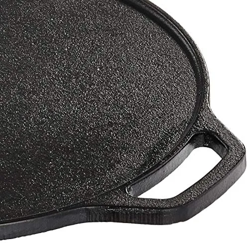 Amazon Brand - Solimo Pre-Seasoned Cast Iron Dosa Tawa, 12 Inches (30 cm), Black, 100% Toxin-free, Naturally Non-stick, Long Lasting, Gas & Induction Stove-friendly