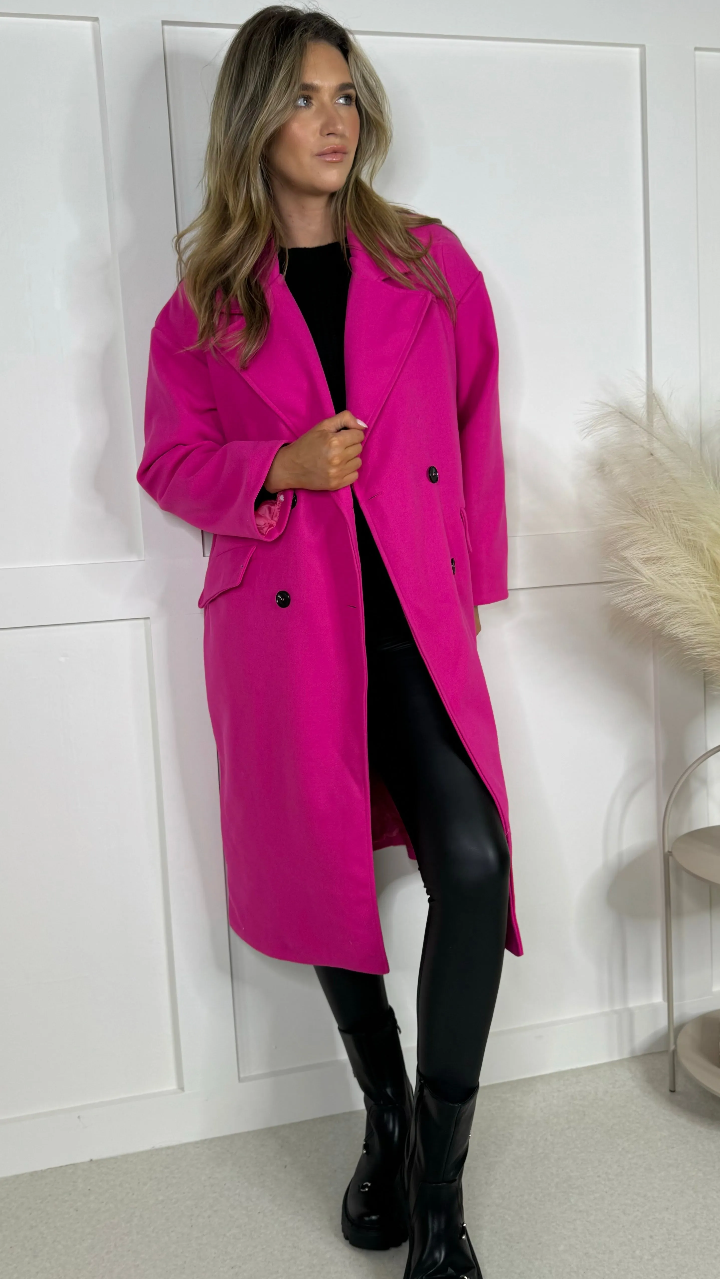 Arielle Pink Oversized Coat