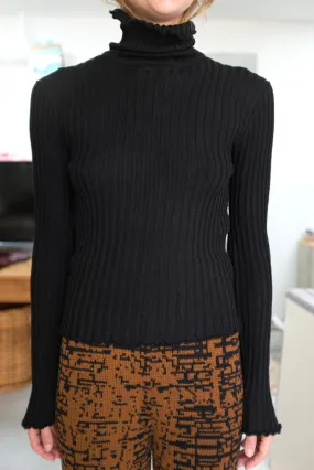 Beklina Merino Ribbed Turtleneck Black