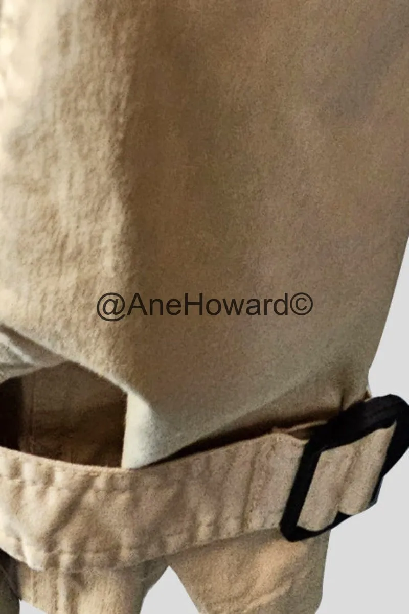 BELTED COTTON CARGO PANTS