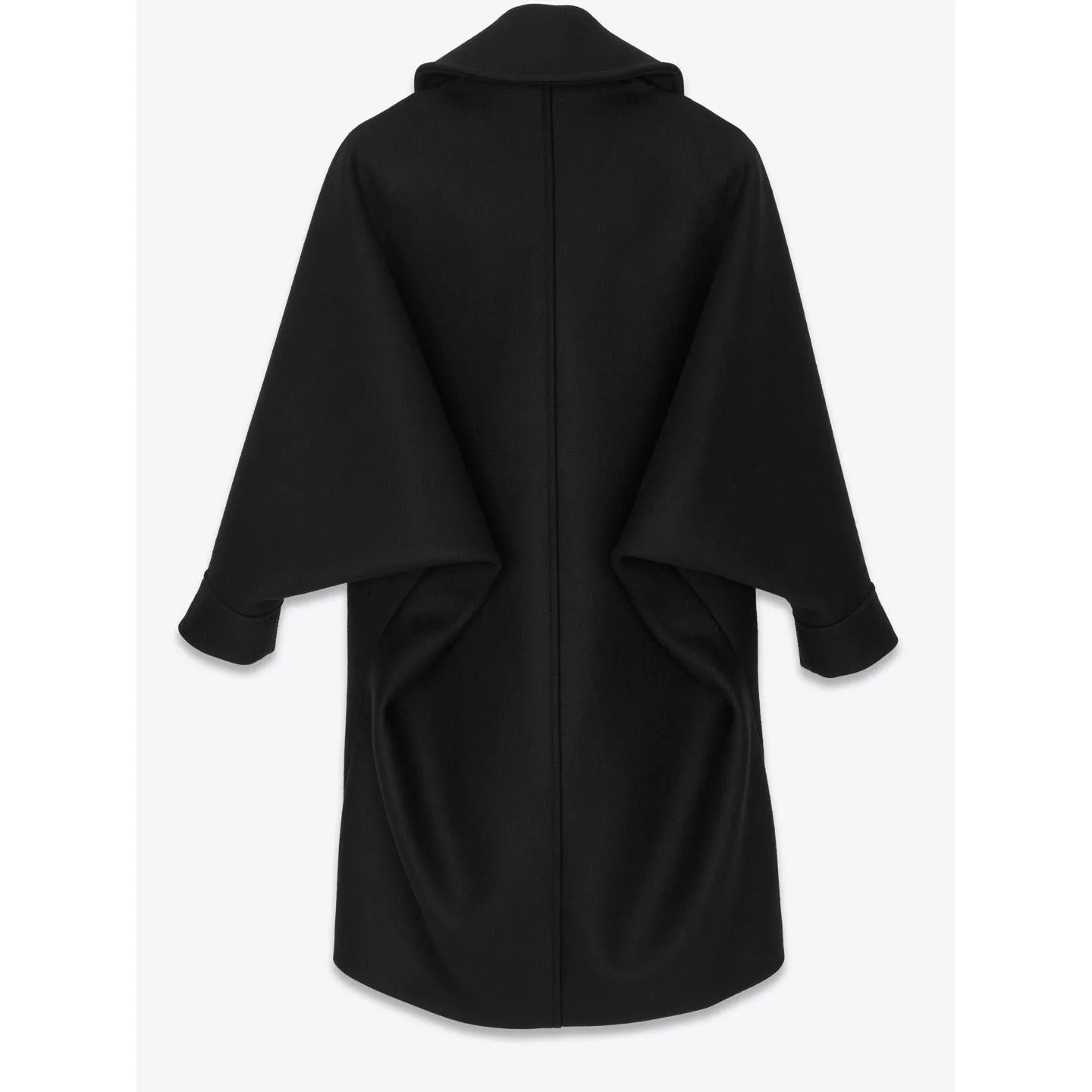 Black Oversized Pressed Wool Coat