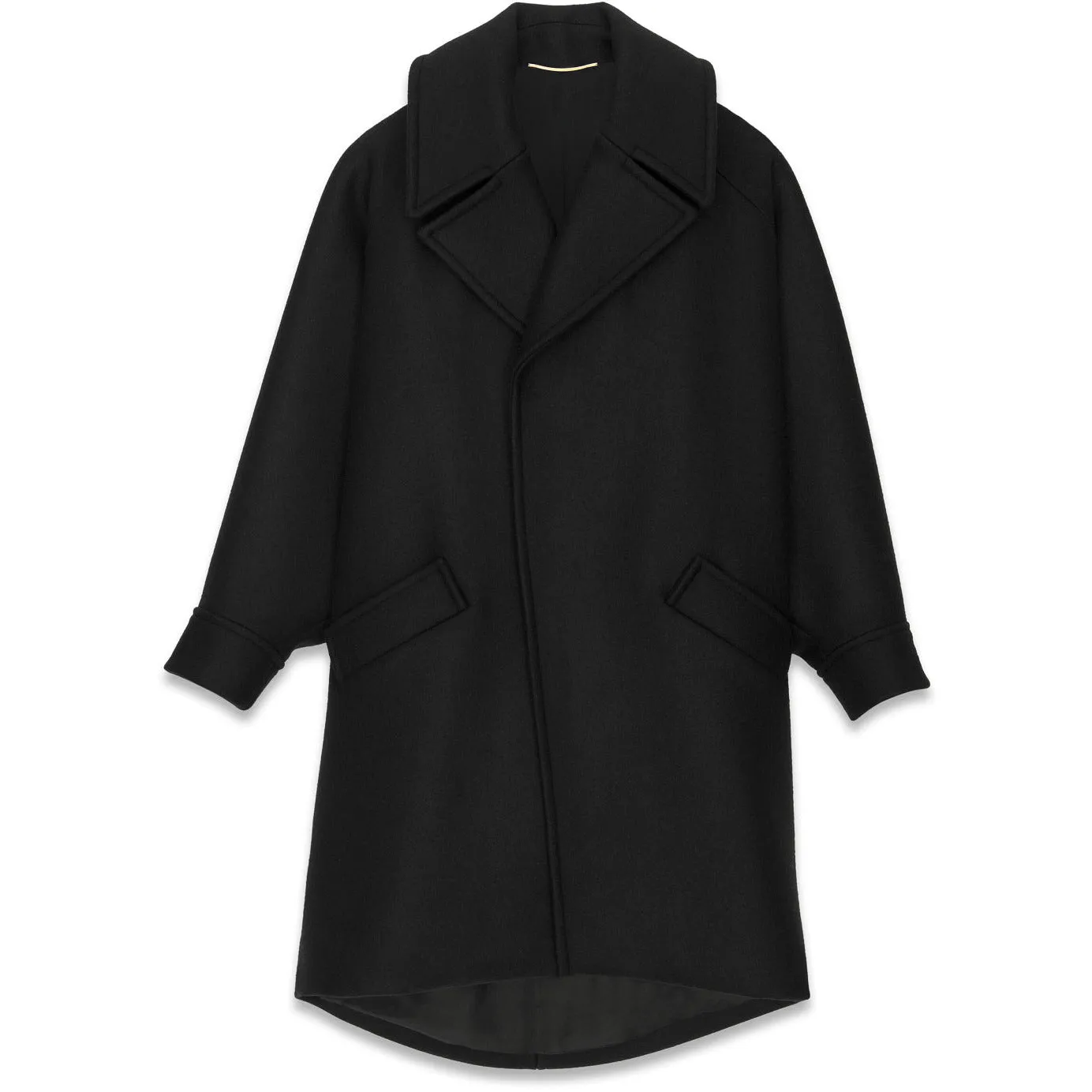 Black Oversized Pressed Wool Coat