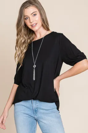 Black Puff Sleeve Tee