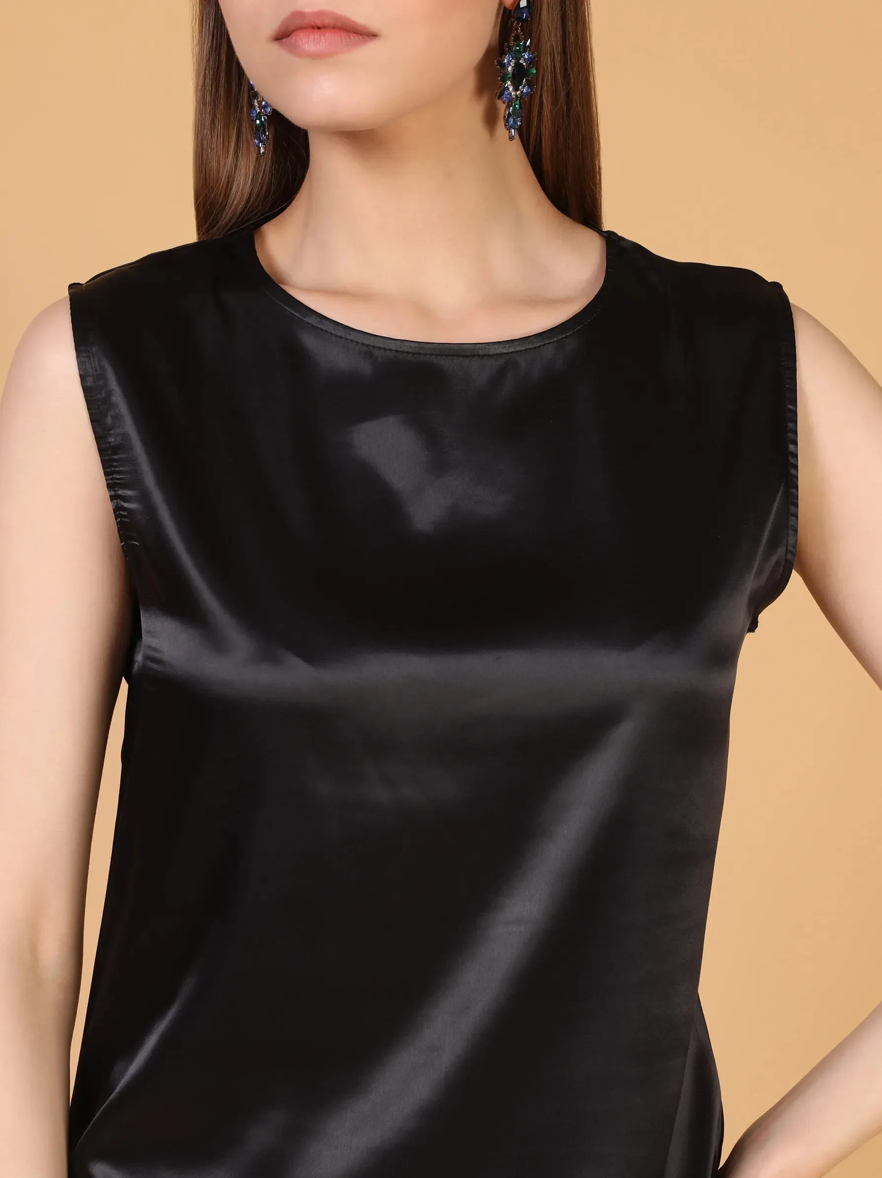 Black Sleeveless Slip Dress