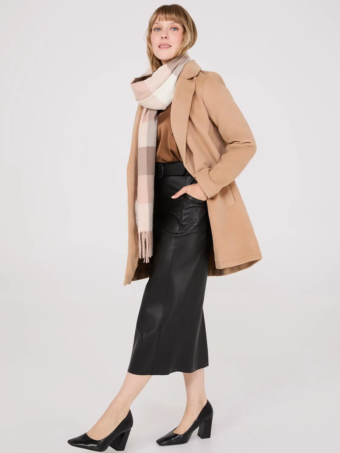 Brushed Open Front Car Coat