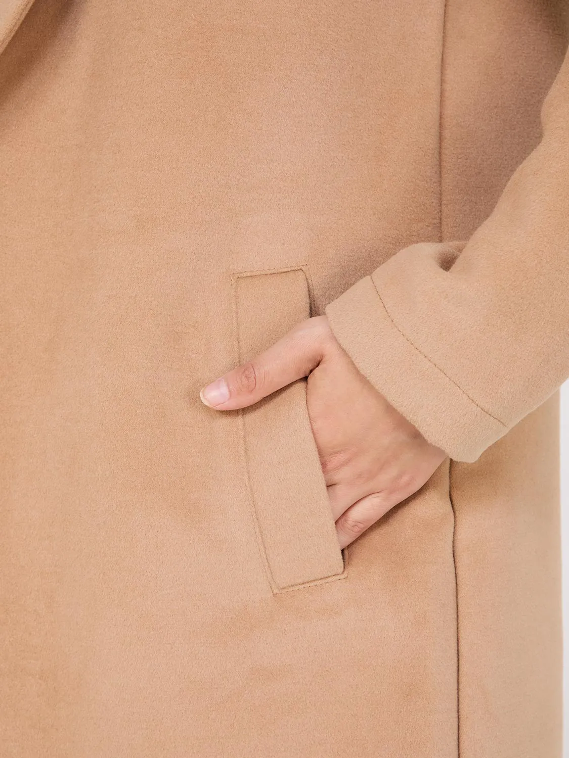 Brushed Open Front Car Coat