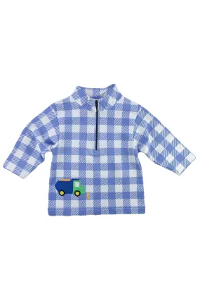 Buffalo Print French Terry Half Zip With Dump Truck