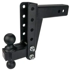 BulletProof Hitches 2.5" Adjustable Medium Duty (14,000lb Rating) 6" Drop/Rise Trailer Hitch with 2" and 2 5/16" Dual Ball (Black Textured Powder Coat)