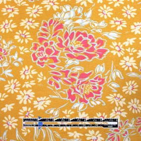 CA designer 'butterscotch blooms' printed rayon/spandex knit