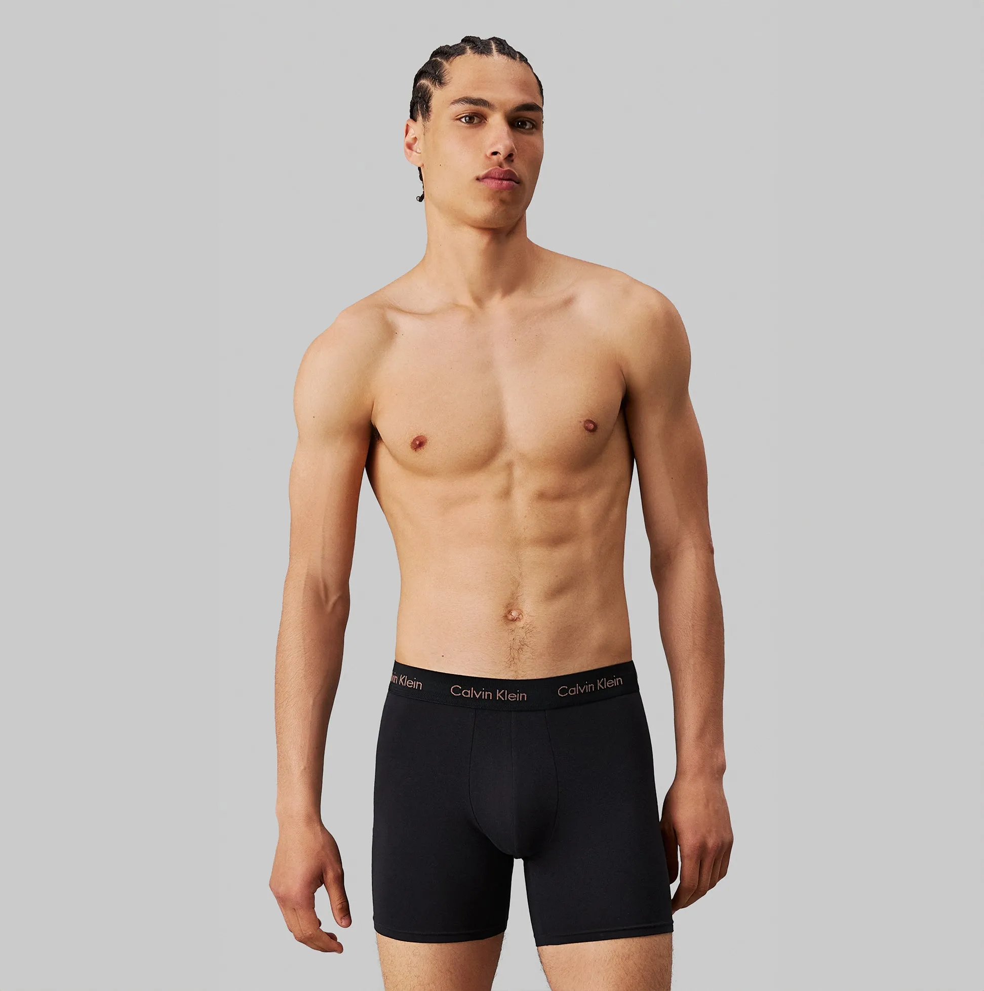 Calvin Klein COTTON STRETCH Mens 3 Pack Boxer Briefs Multicoloured