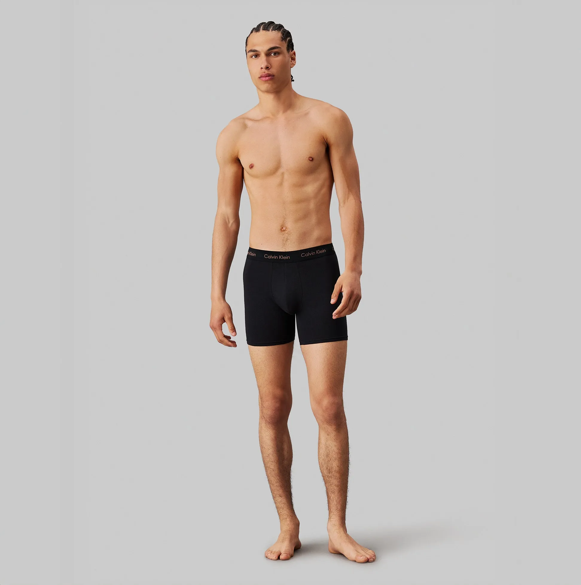 Calvin Klein COTTON STRETCH Mens 3 Pack Boxer Briefs Multicoloured