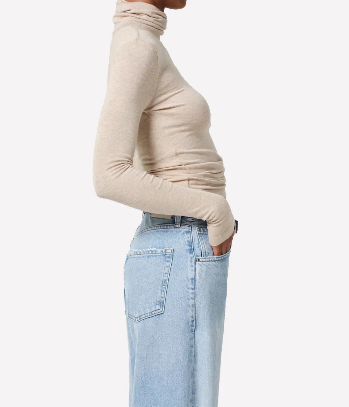Caradene Turtleneck in Heathered Almond