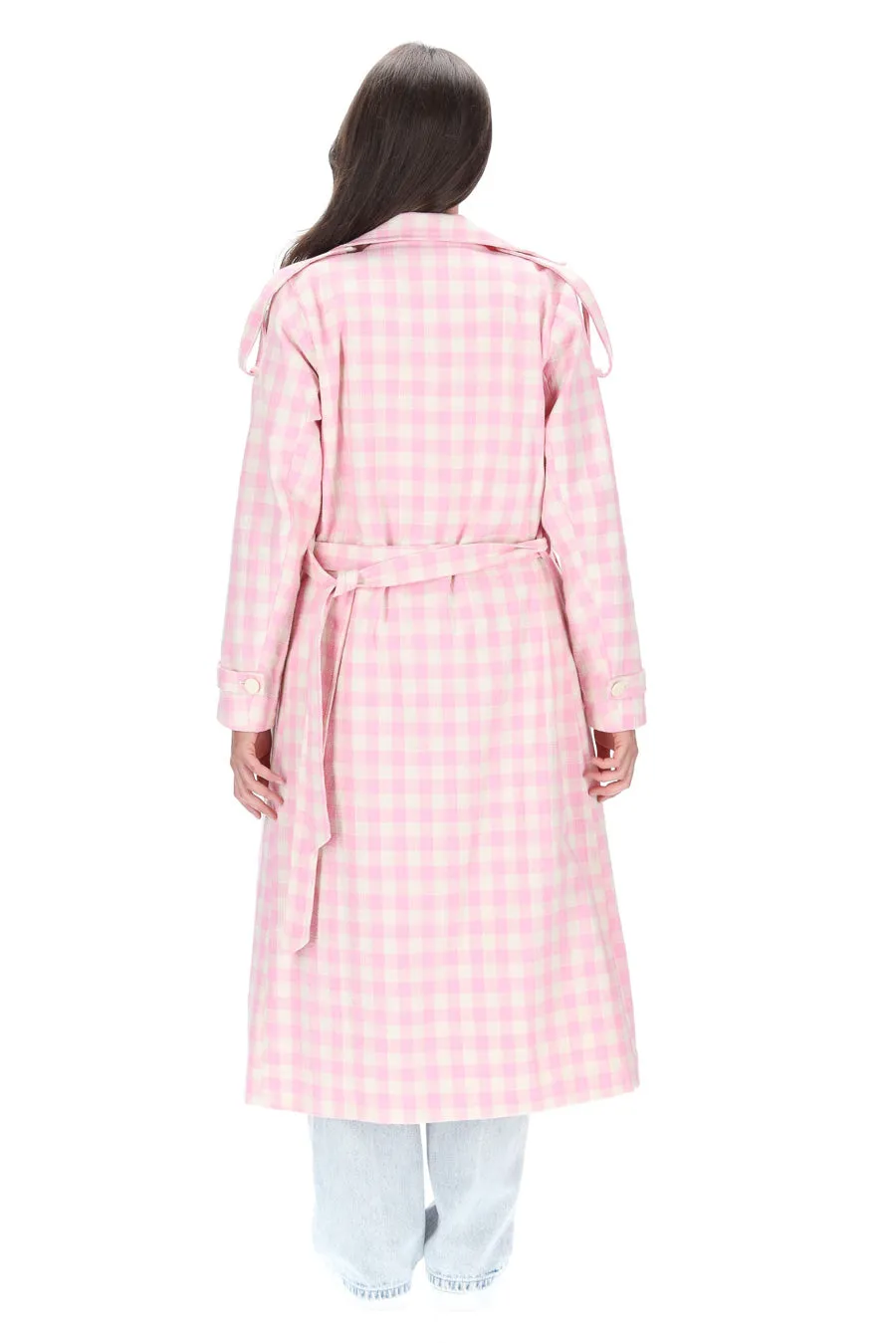Charlo Jazzy Trench Coat Check ch68