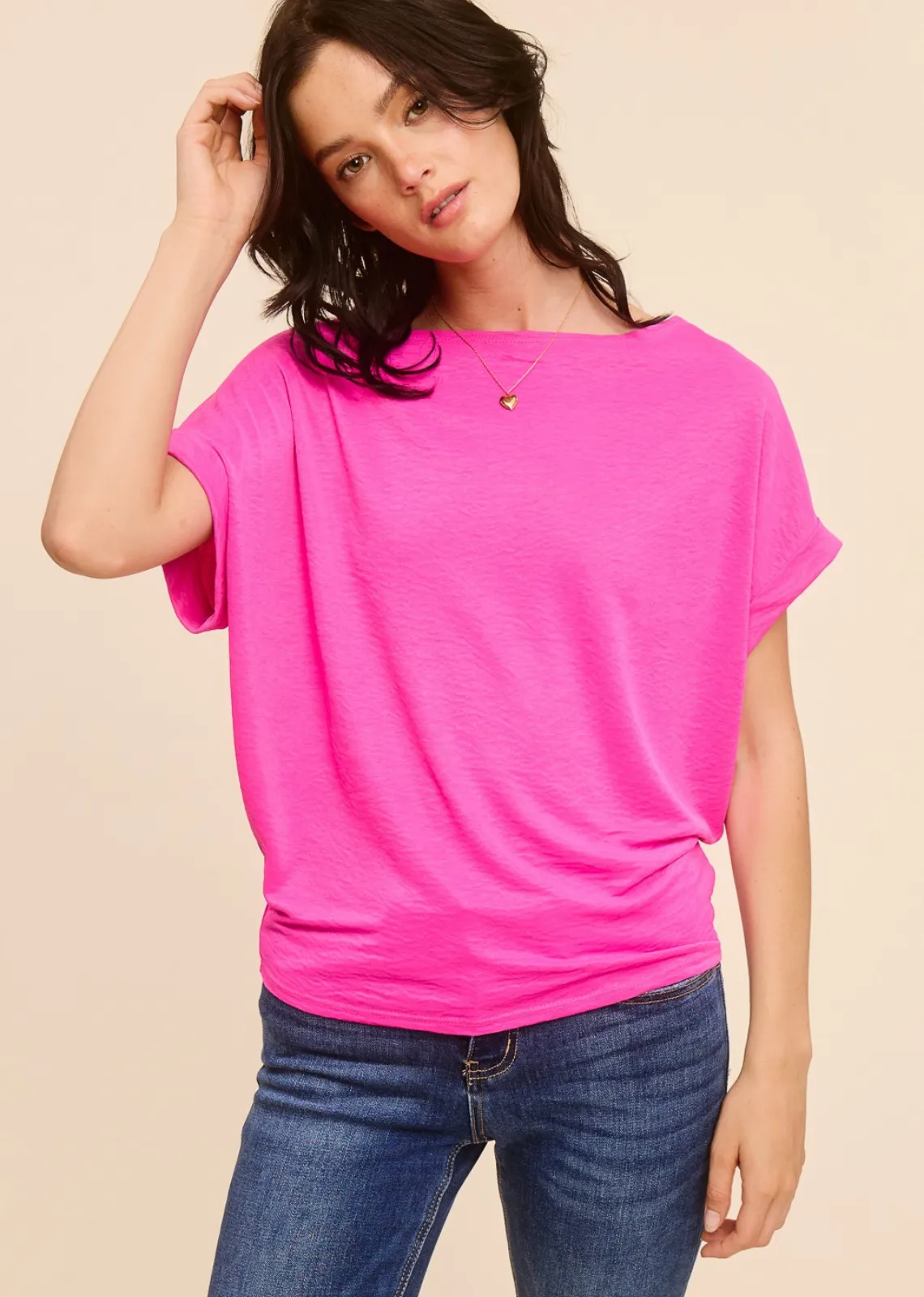 Charlotte Avery Cuffed Woven Top