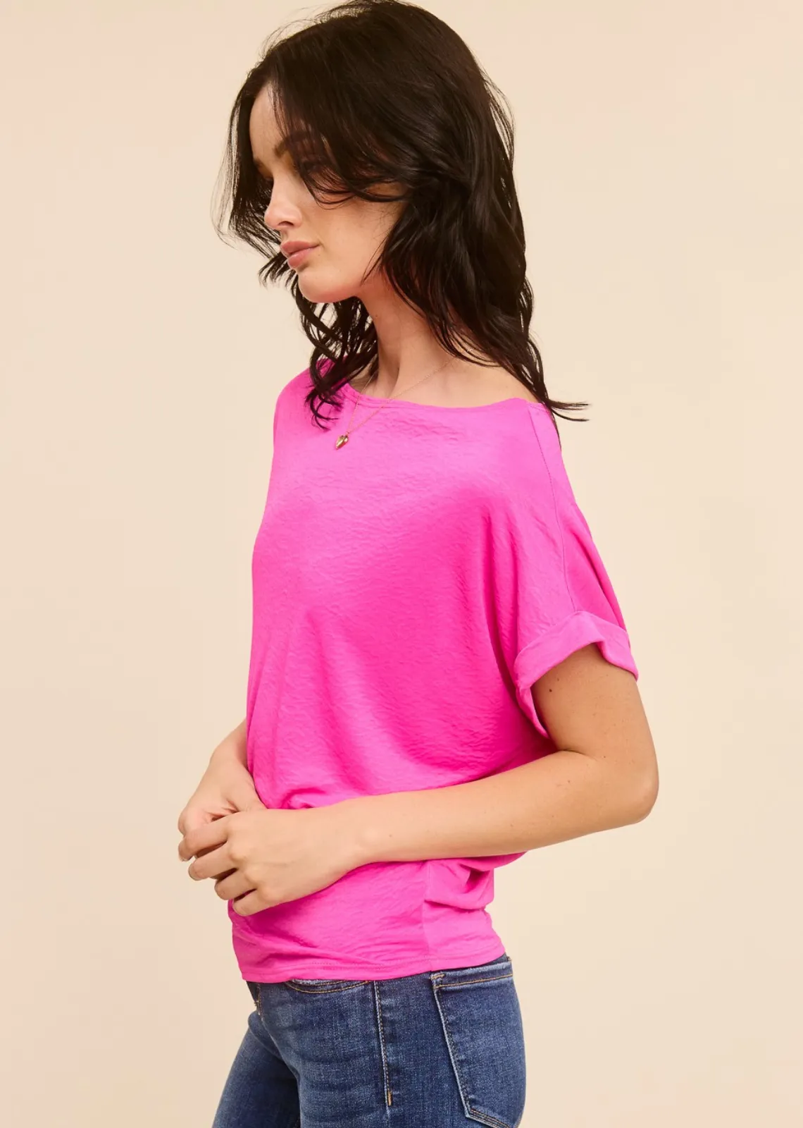 Charlotte Avery Cuffed Woven Top