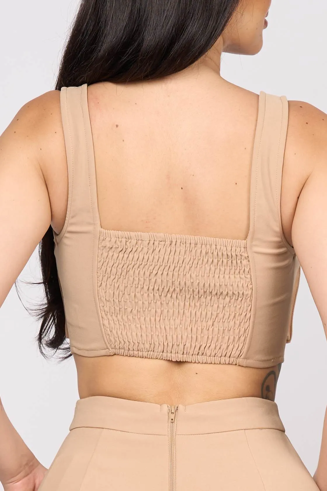 CHIC CARGO ZIPUP CROP TOP & CARGO PANTS SETS