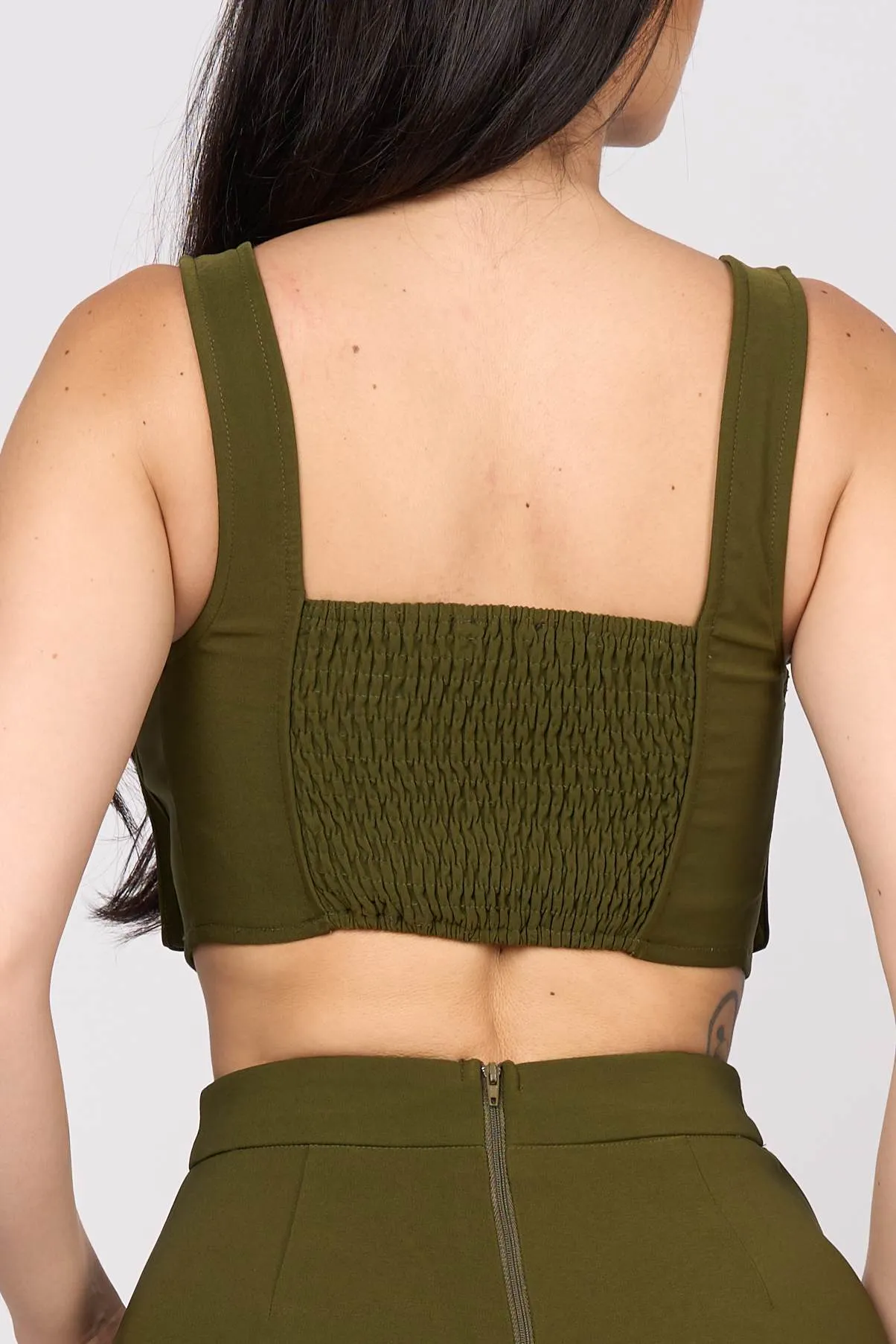 CHIC CARGO ZIPUP CROP TOP & CARGO PANTS SETS