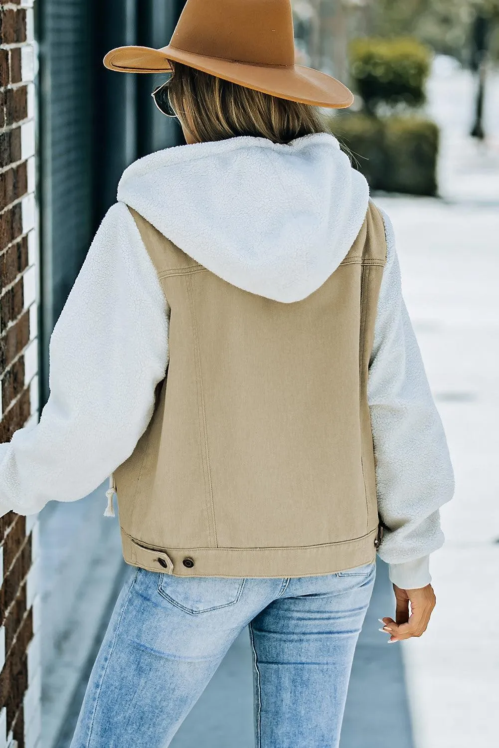 Comfy Chic Sherpa Trim Denim Jacket