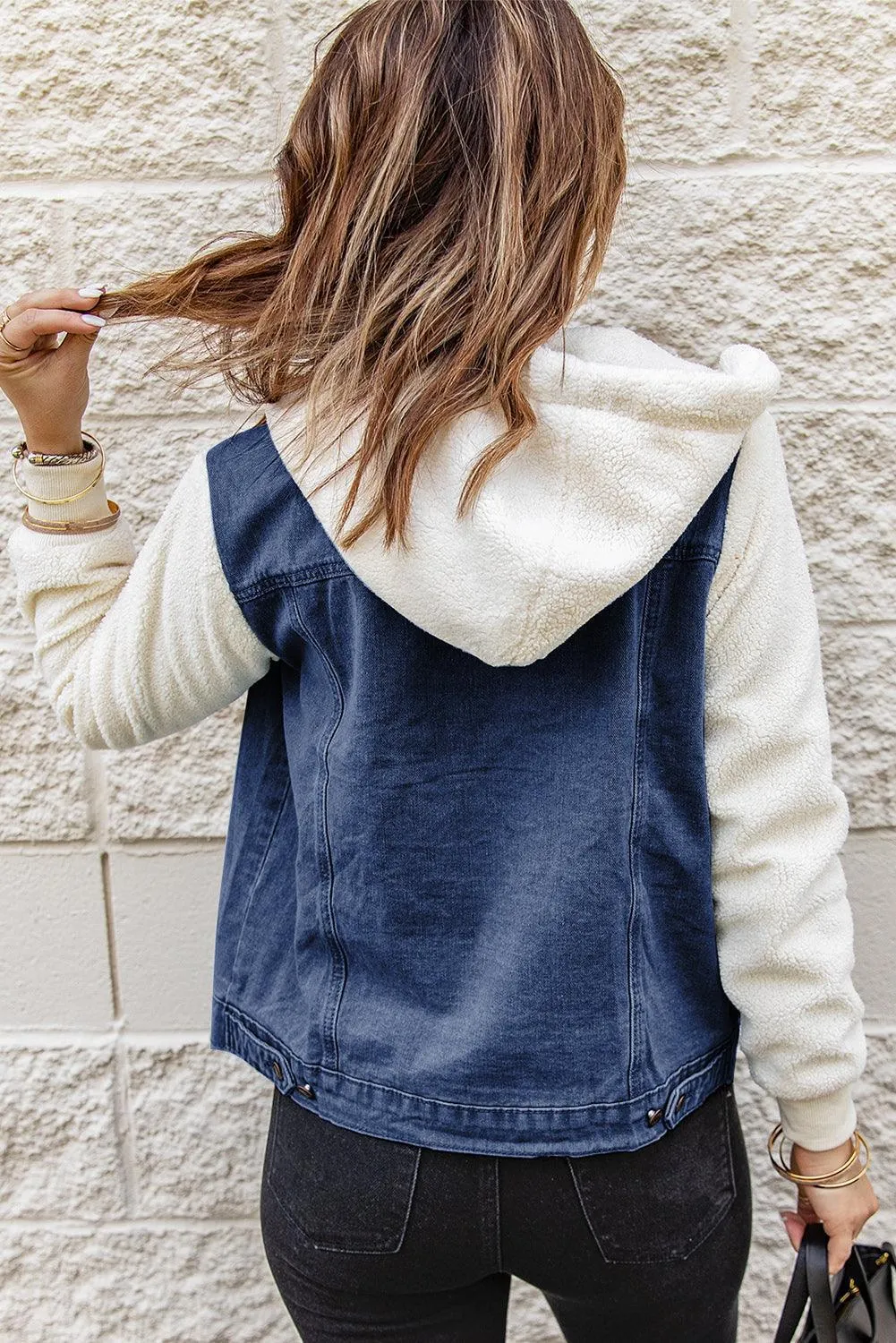 Comfy Chic Sherpa Trim Denim Jacket