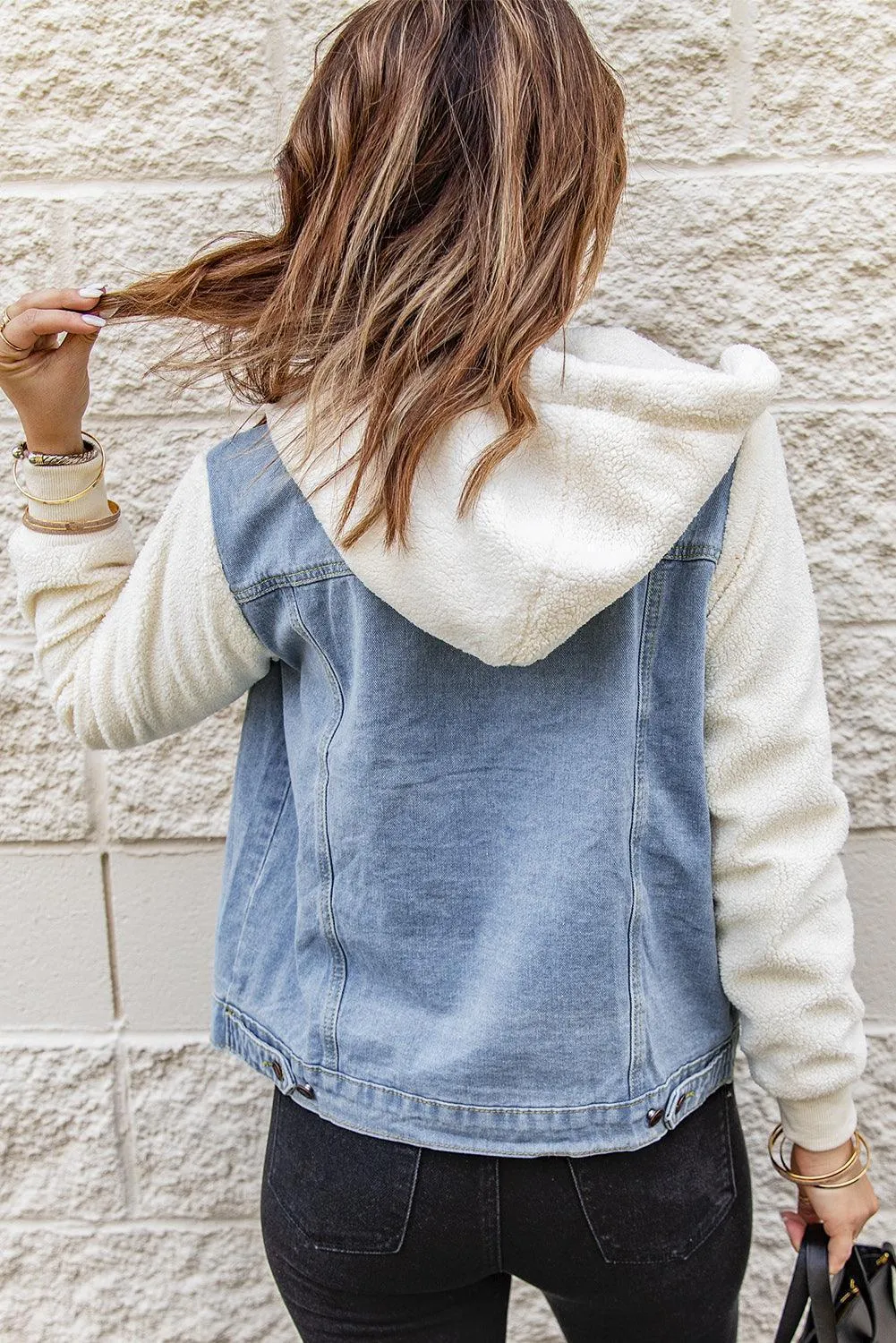 Comfy Chic Sherpa Trim Denim Jacket