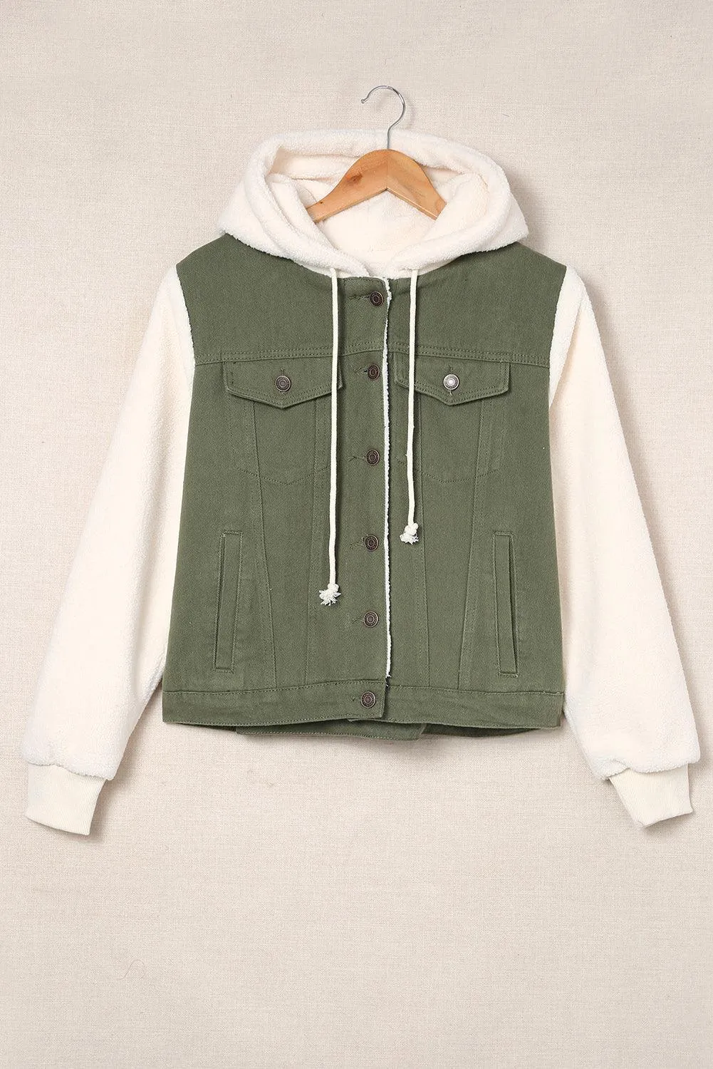 Comfy Chic Sherpa Trim Denim Jacket