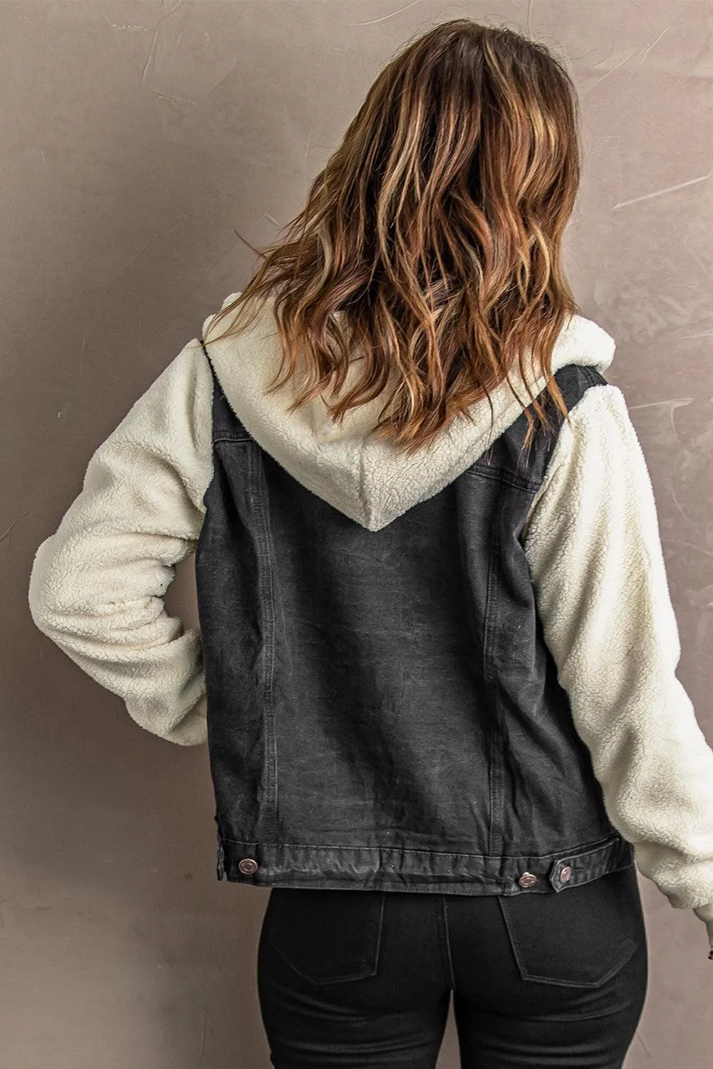 Comfy Chic Sherpa Trim Denim Jacket
