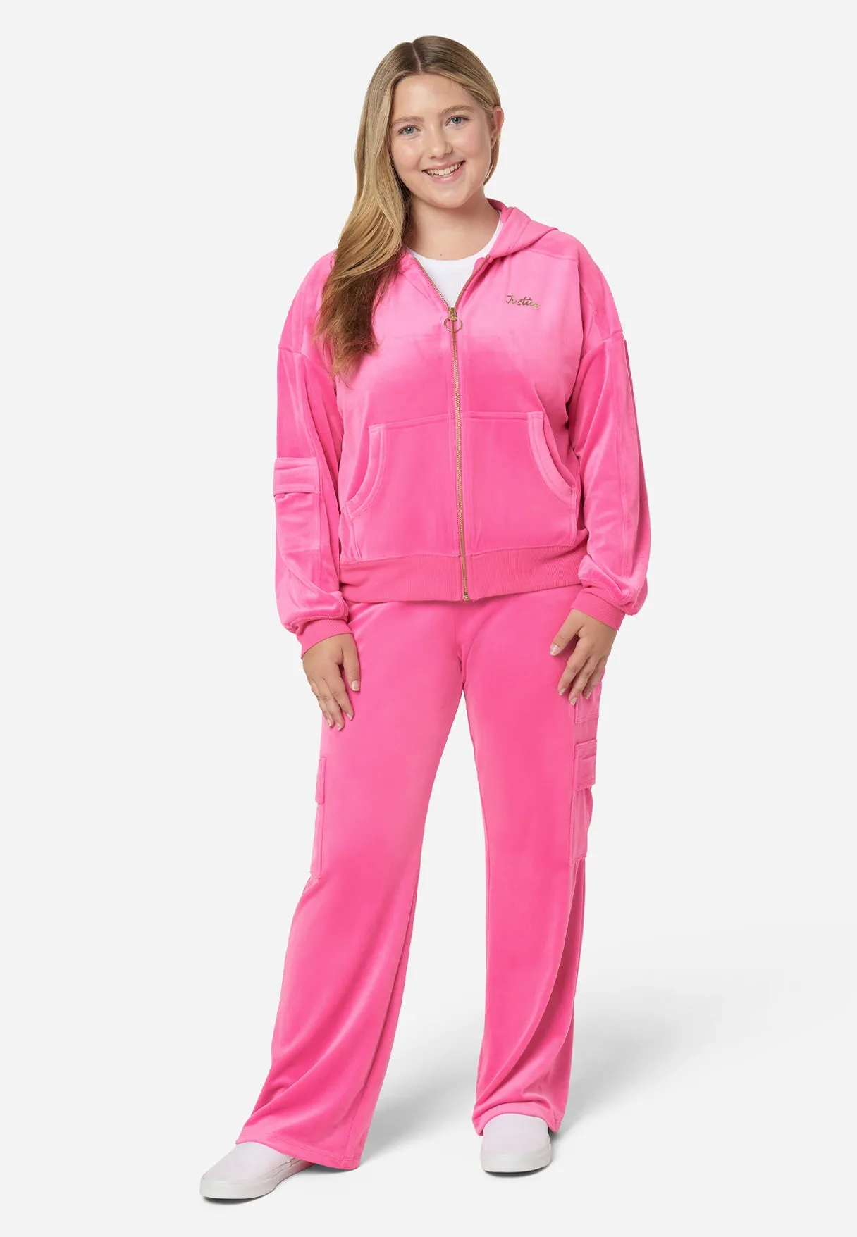Comfy-Cute Velour Cargo Pant