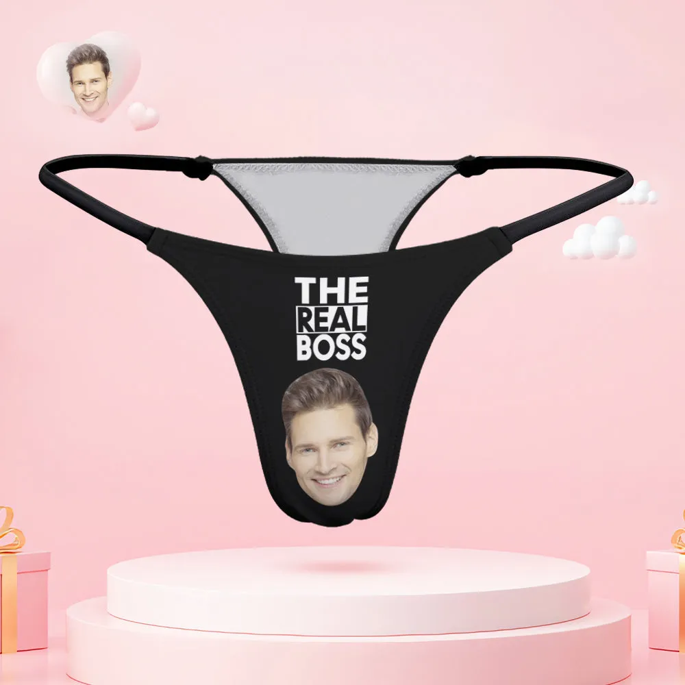 Custom Face Couple Underwear You are the Boss Personalized Underwear Valentine's Day Gift
