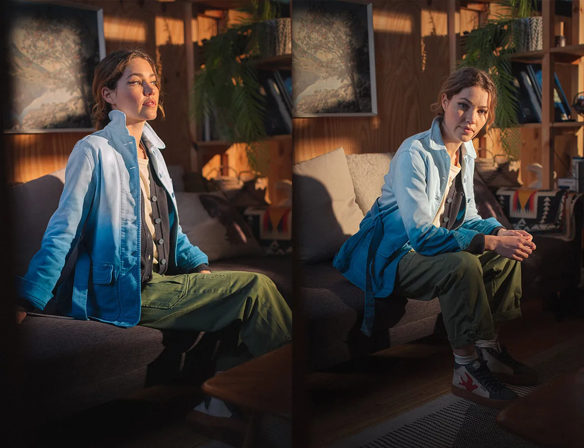 Damsons Chore Jacket Blue Ombré