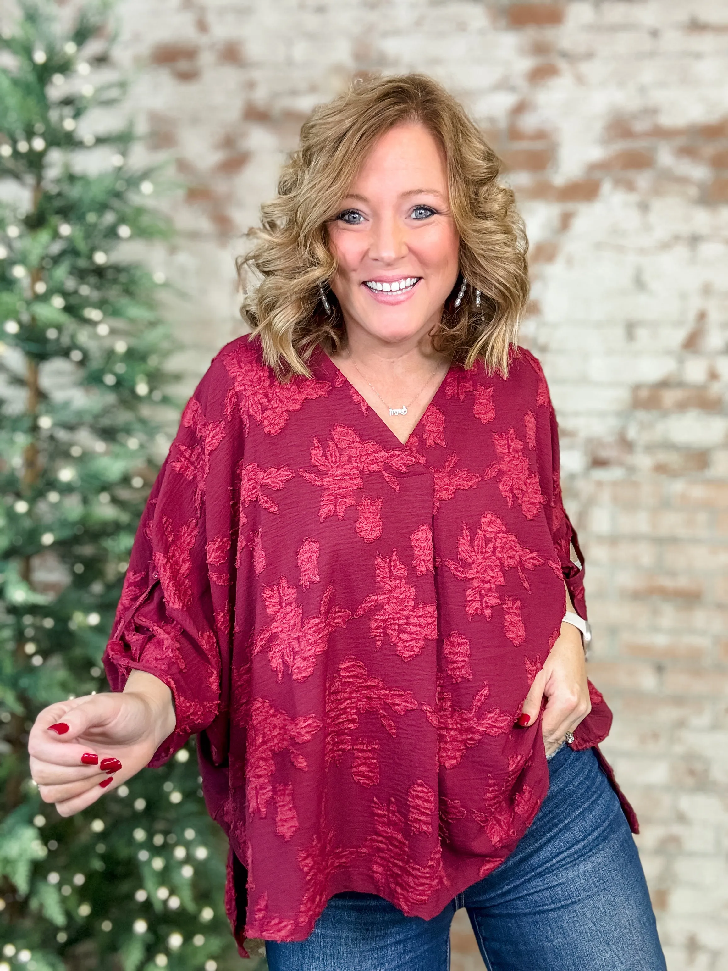 Deena Floral Burnout Top - FINAL SALE