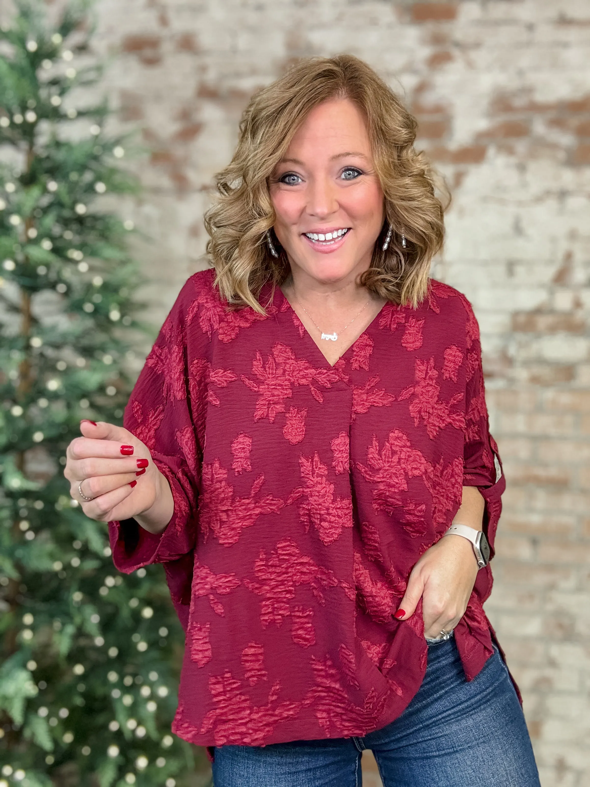 Deena Floral Burnout Top - FINAL SALE