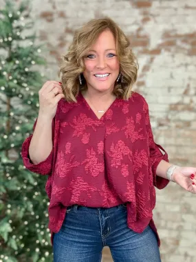 Deena Floral Burnout Top - FINAL SALE