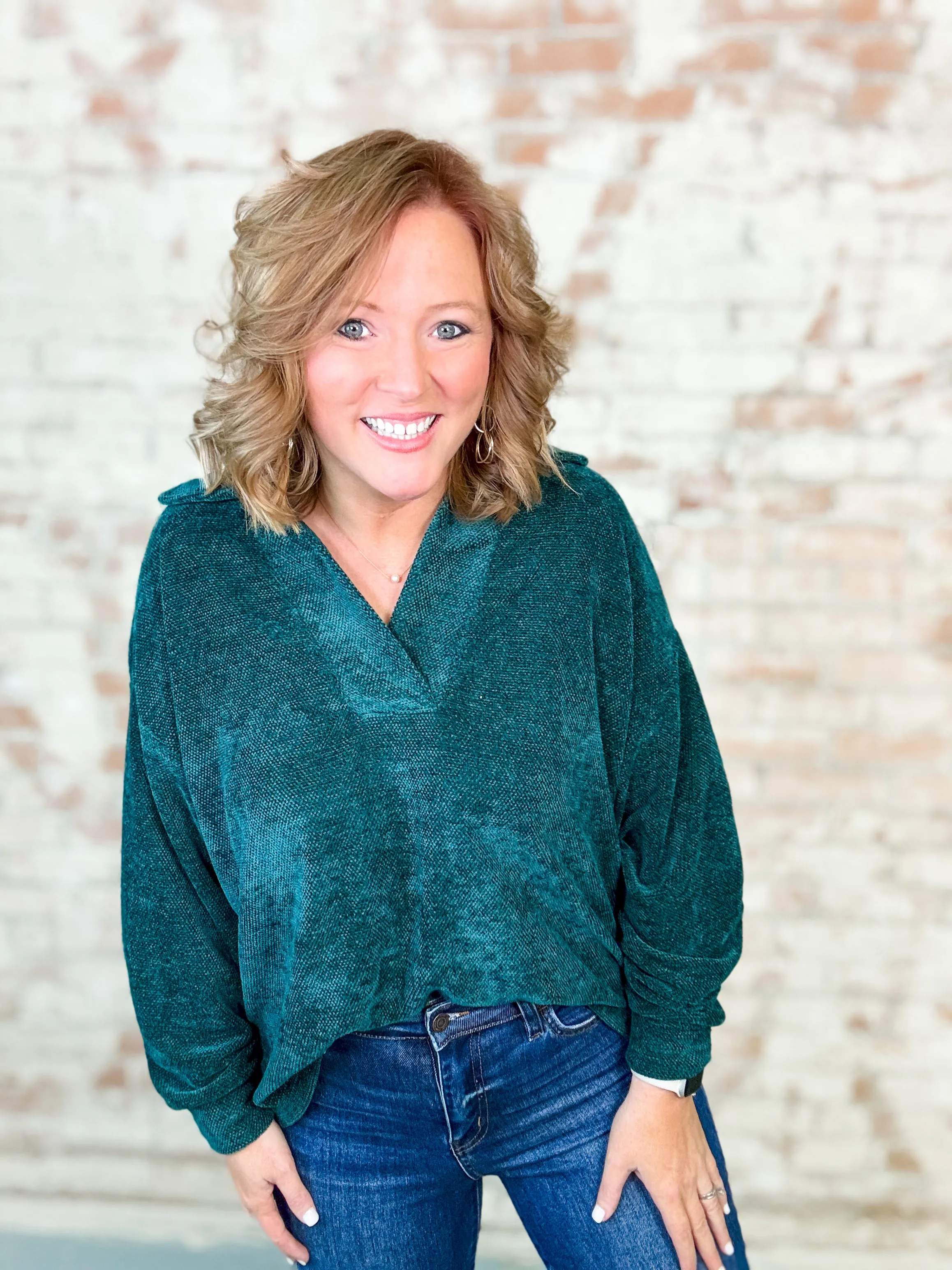Dolly Chenille V-Neck Pullover - FINAL SALE